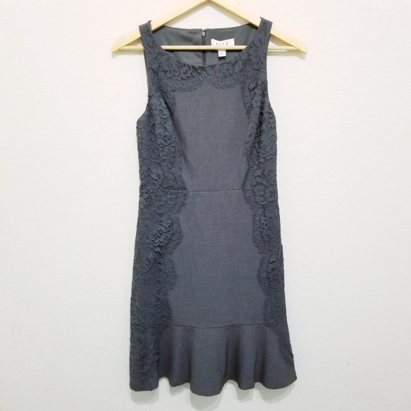 Elle Dresses & Skirts - Elle Heather Gray Dress Ruffle Hem 2